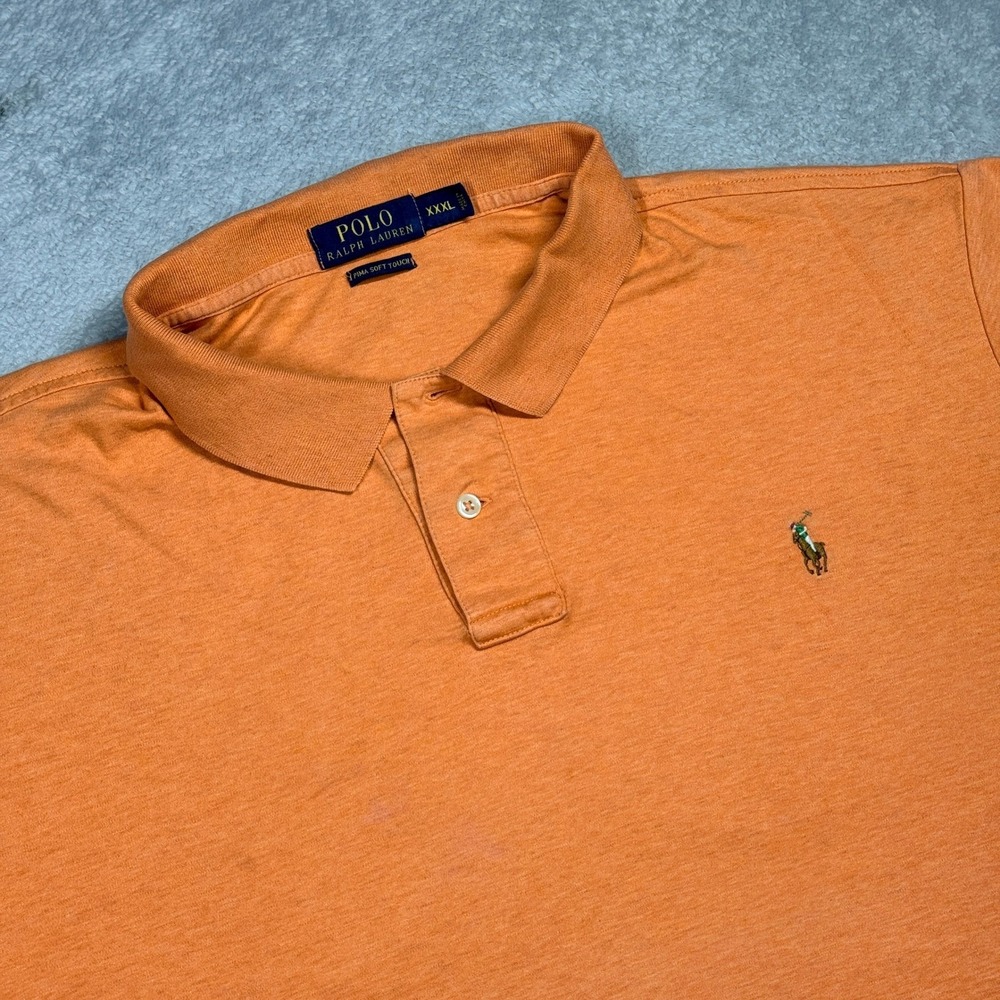 Polo Ralph Lauren Polo Shirt Mens XXXL Orange Pima Soft Touch Short Sleeve Logo